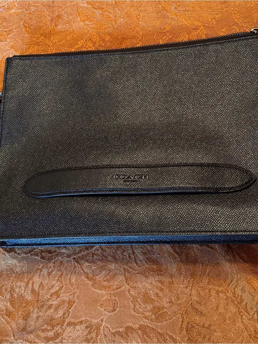 Coach Black Leather Men's Toiletry Pouch